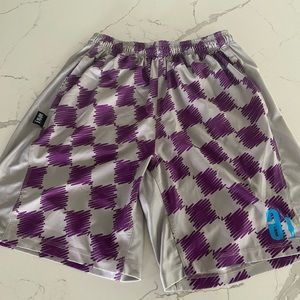 Adrenaline purple & gray lacrosse shorts